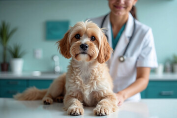 Positive Veterinary Experience: Smiling Dog During Annual Exam