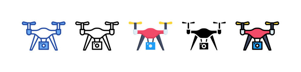 Drone Camera Icon Multi Style Illustration