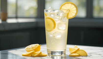 신선한 레몬으로 만든 에이드