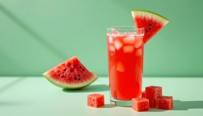 신선한 수박으로 만든 쥬스