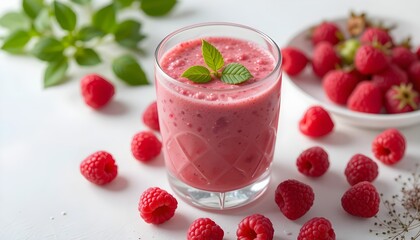 신선한 스트로베리로 만든 쉐이크