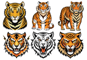 Stock images of cartoon tiger characters and wild animals are available, including striped feline illustrations and vector art of cubs and mammals from the safari or zoo