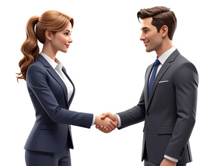 Angel Investor Meeting Entrepreneur with Handshake, Business Partnership Concept, Isolated on Transparent Background