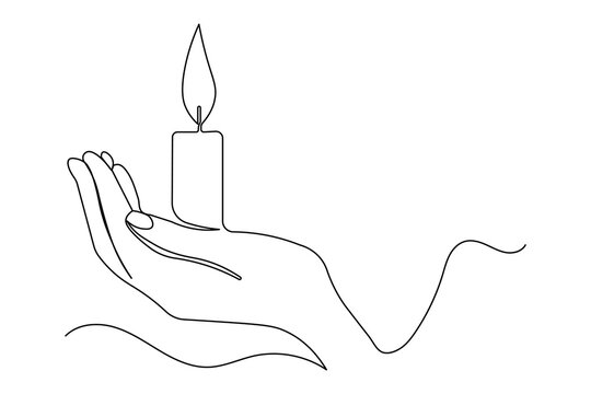 andle continuous one line drawing minimalist style isolate outline illustration