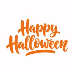 Fototapeta premium Celebrate spooky season with vibrant orange 'Happy Halloween' lettering perfect for festive decorations and seasonal promotions