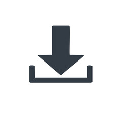 Download Icon: Arrow Pointing Down into a Tray