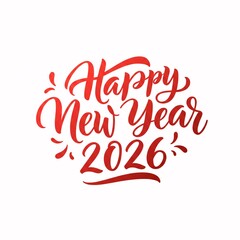 Fototapeta premium Celebrate the vibrant arrival of 2026 with this stunning 'Happy New Year' typographic design, perfect for festive greetings and dynamic promotions.