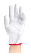 Obraz premium White cotton work glove on a hand