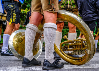 typical music instrument of a bavarian brass band