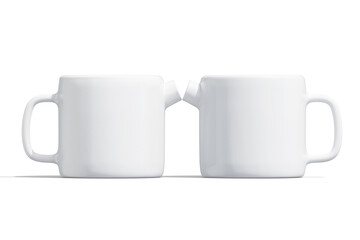 Realistic 3D Render cup white color isolated on white background (Manual Design)