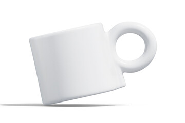 Realistic 3D Render cup white color isolated on white background (Manual Design)