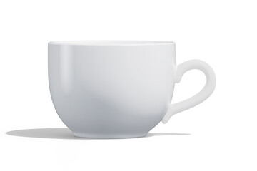Realistic 3D Render cup white color isolated on white background (Manual Design)
