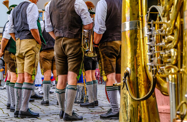 typical music instrument of a bavarian brass band