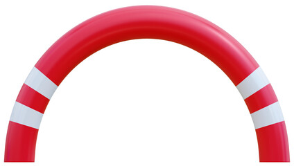Realistic 3D Inflatable start and finish arch for sports competitions. Inflatable archway, Arch red gates of  outdoor sport events like marathon racing, outdoor sports events. 3d png illustration.