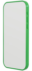 3D smartphone  mockup with white screen. Green mobile phone isolated on white background. 3d png illustration