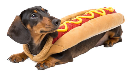 dogs wearing costumes, isolated on a transparent background PNG