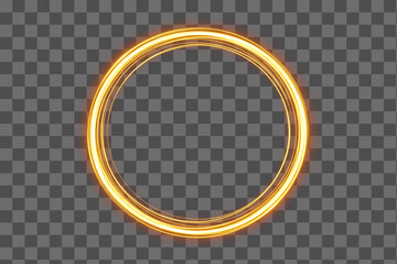 Gold Neon Ring with Smooth Glowing Trails effect © SONIYA