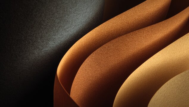 Layered, textured fabrics in warm tones