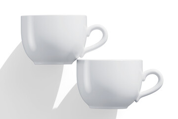 Realistic 3D Render cup white color isolated on white background (Manual Design)