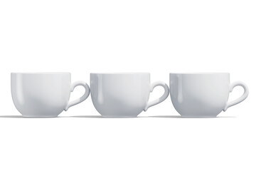 Realistic 3D Render cup white color isolated on white background (Manual Design)
