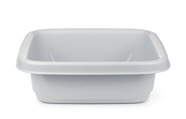 Empty square gray plastic basin