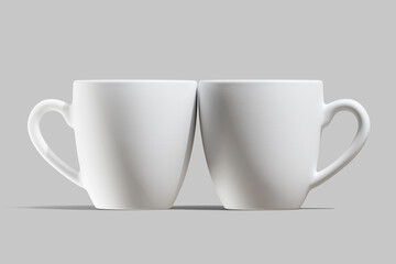 Realistic Cup white color for mockup collection 3d render illustration