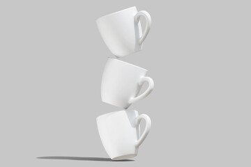 Realistic Cup white color for mockup collection 3d render illustration