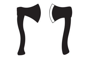 Axe silhouette set. Axe icon set vector illustration isolated on white background