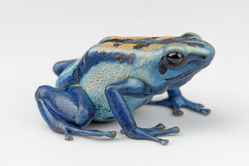 Obraz premium Blue poison dart frog standing on white background