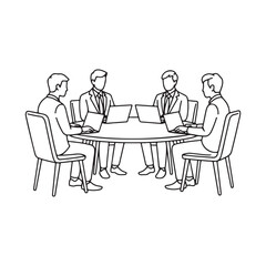 Business Team Discussion Silhouette Vector Illustration