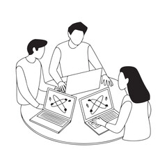 Small Group Business Discussion Outline Vector