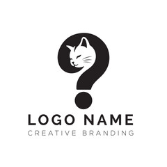 Cat Question Mark Logo Creative Branding Identity