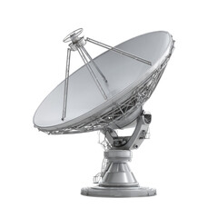 Parabolic satellite dish on white background