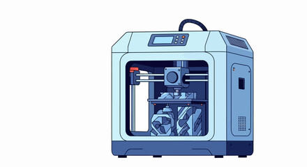 Obraz premium Modern 3D Printer Illustration Printing Technology and Innovation for Creative Design