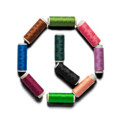 Colorful Thread Spools Clock on Transparent Background