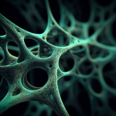 Intricate Structure: Captivating the microscopic world of cell, the artwork reveals an intricate network of interconnected cells, in a vivid display of structure.