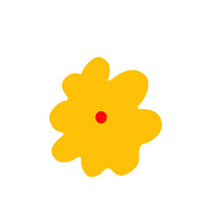 Abstract Yellow Splash with Red Centre