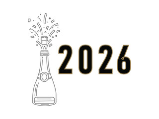 Celebrating the Year 2026 Champagne Toast and Festive New Year Celebration Imagery