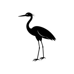 Obraz premium Silhouette of a heron standing gracefully on transparent background