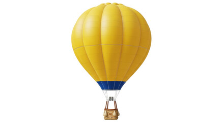 Naklejka premium Isolated yellow hot air balloon for travel and recreation, romantic adventure concept