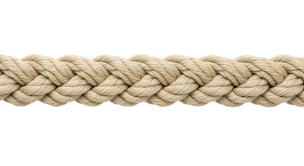 Isolated strong braided rope, close up view, for marine, sailing, and nautical themes