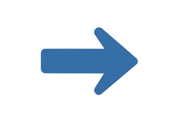 Vector arrow icon. Blue right direction symbol for web design, logo, app, UI. Next button, pointer, navigation element. Modern flat style illustration isolated on white background.