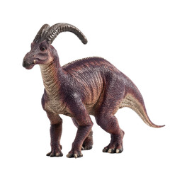 Parasaurolophus dinosaur toy on transparent background
