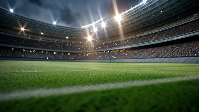Fans cheer loudly as the action heats up on the field during a high-stakes sporting event under bright stadium lights