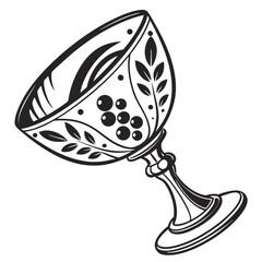 Vintage chalice illustration in black and white