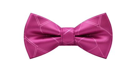 Isolated magenta bowtie with geometric pattern for formal event, elegant accessory