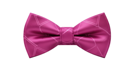 Isolated magenta bowtie with geometric pattern for formal event, elegant accessory