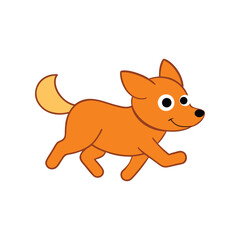 a dog is runing happily on white background