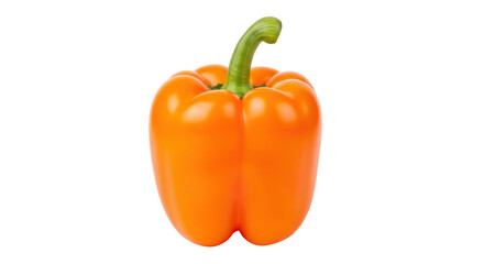 Isolated orange bell pepper is a healthy food, raw and organic, perfect for cooking