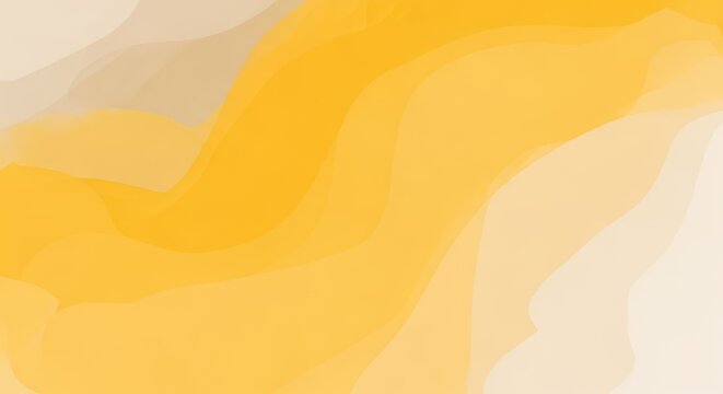 Abstract yellow and beige watercolor background with undulating lines.